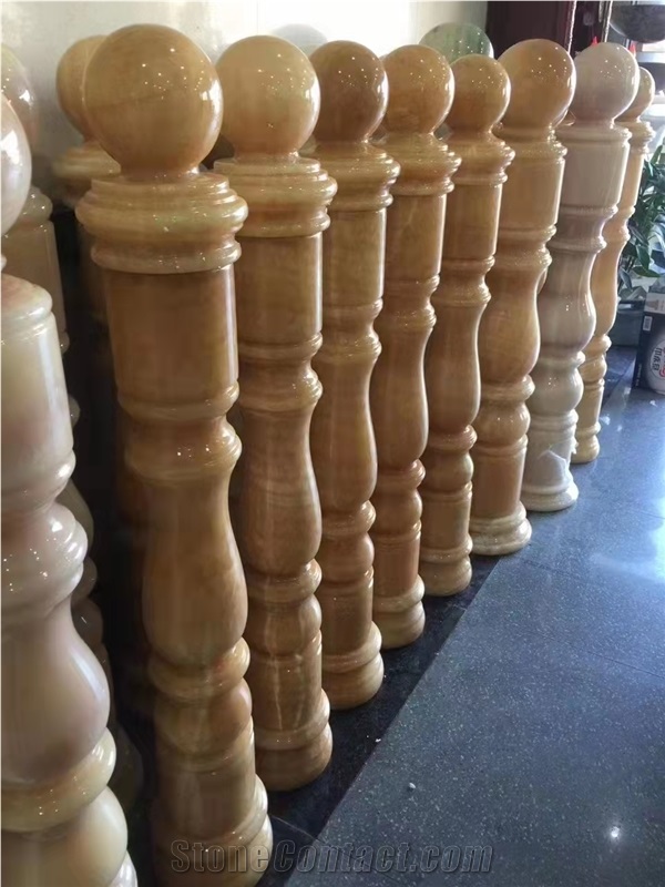 China Honey Onyx balustrades carved sculptured handrail