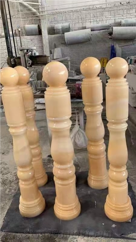 China Honey Onyx balustrades carved sculptured handrail