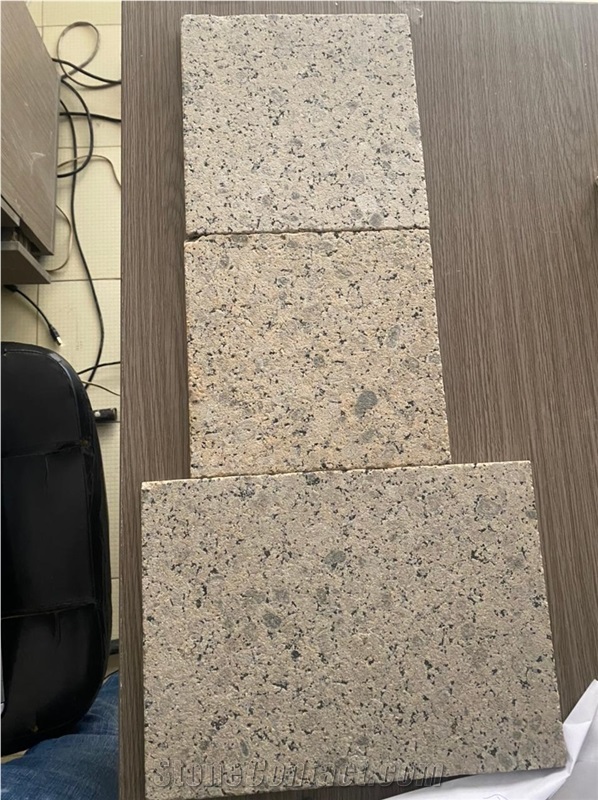 Verdy Yellow Sandblasted granite slabs and tiles, Verdi 