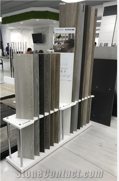 Custom Hardwood Flooring Porcelain Tile Display Stand shelf 