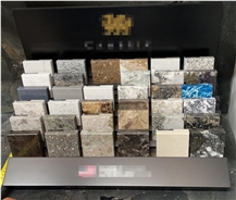 MDF Artificial Stone Quartz Sample Table Display Stand