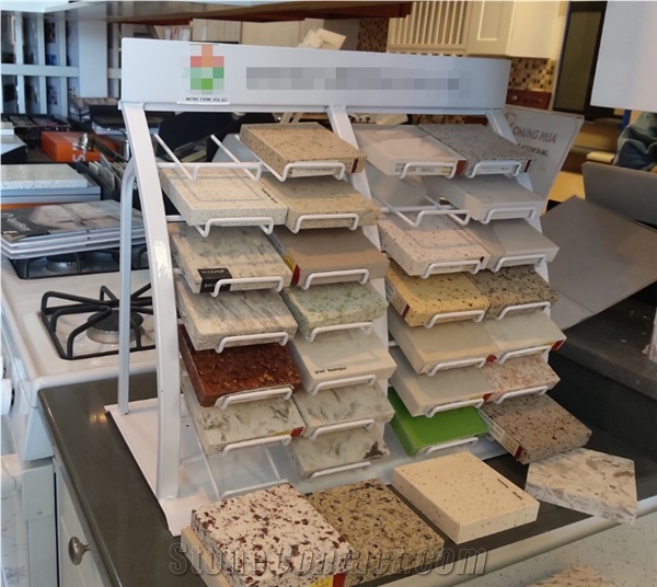 Metal Granite, Marble and Sample Display Rack for Countertop