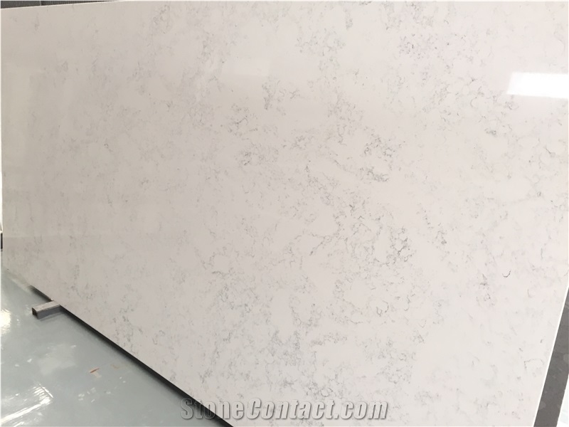 Affordable Carrara White Quartz Slab Countertop-3056