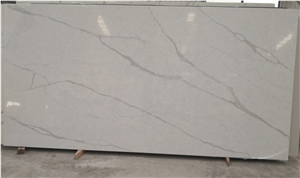 Classic Calacatta White GS8608 Quartz Slabs for Countertop