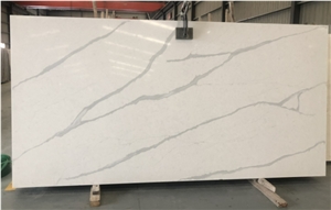 Classic Calacatta White GS8608 Quartz Slabs for Countertop
