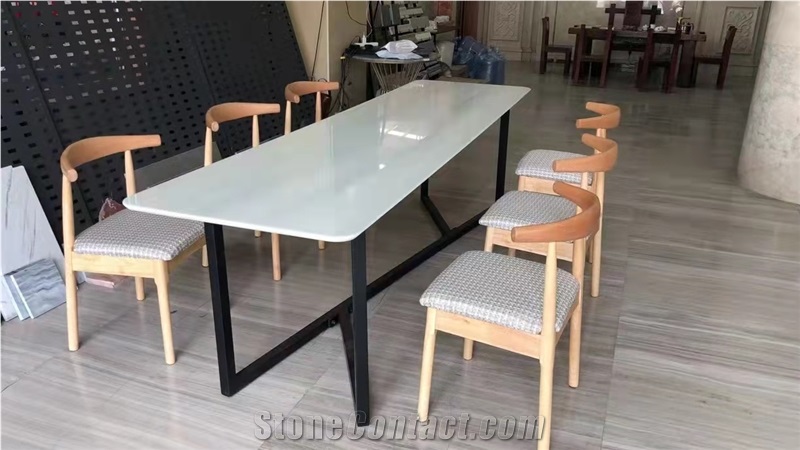 China Nano Crystal White Artificial Crystallized Stone Slabs