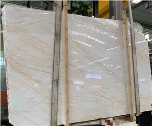 China Red Line White Jade Marble Polished Wash Basins