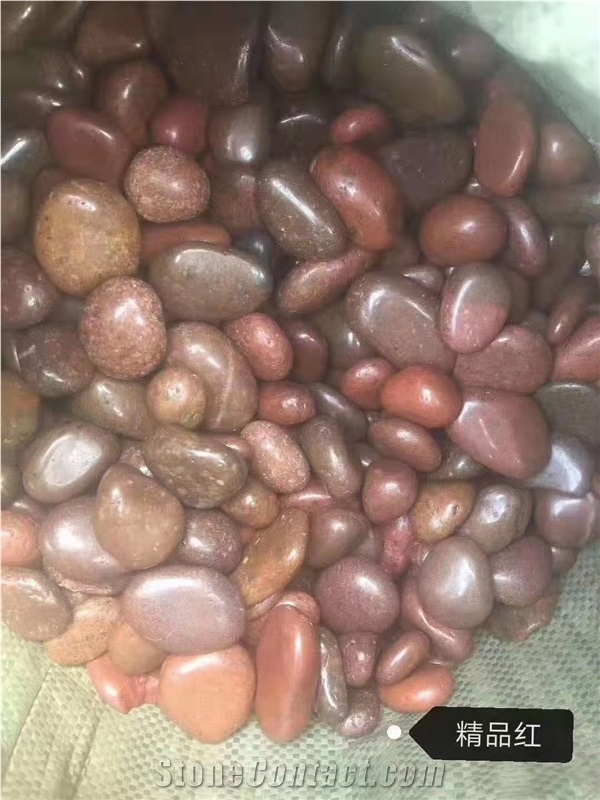 China Red Polished Walkway pebble stone Pavers