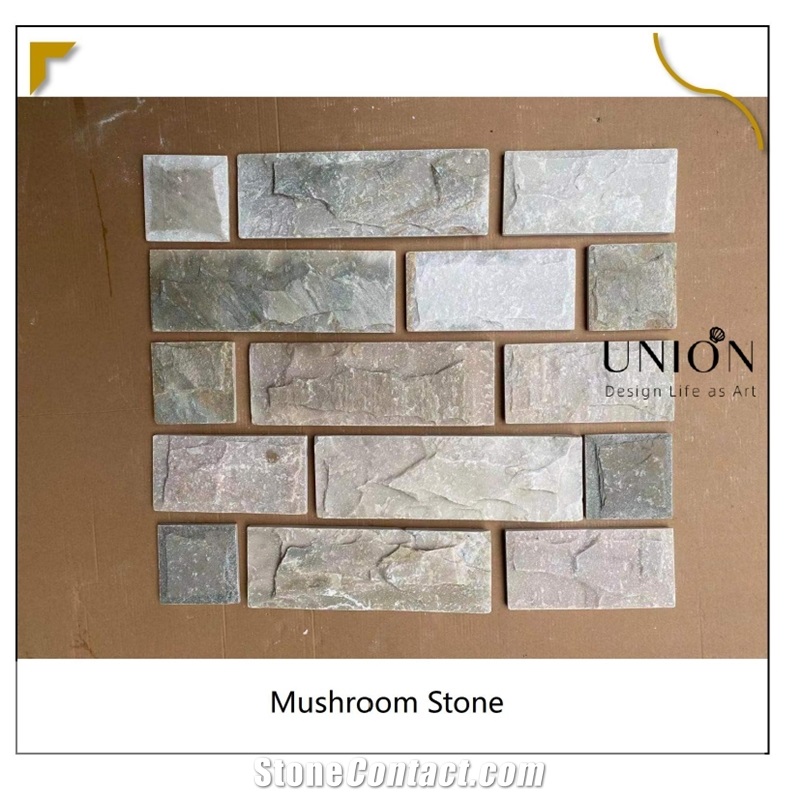 Cheap Rusty Beige Natural Mushroom Stone Slate Wall Cladding