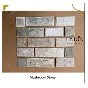 Cheap Rusty Beige Natural Mushroom Stone Slate Wall Cladding