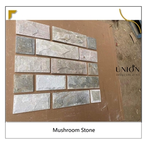 Cheap Rusty Beige Natural Mushroom Stone Slate Wall Cladding