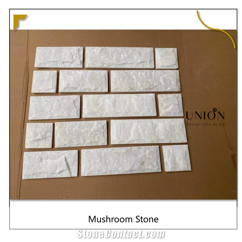 Gold Quartzite Rock Face Mushroomed Stone For Wall Pillar 