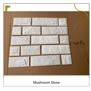 Gold Quartzite Rock Face Mushroomed Stone For Wall Pillar Gold Quartzite Rock Face Mushroomed Stone For Wall Pillar