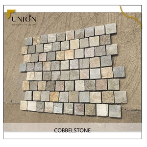 Natural Stone Beige Slate Cobbles Paving Stone for Flooring