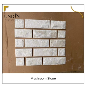 Semi White Quartzite Mushroom Stone For Wall Decoration