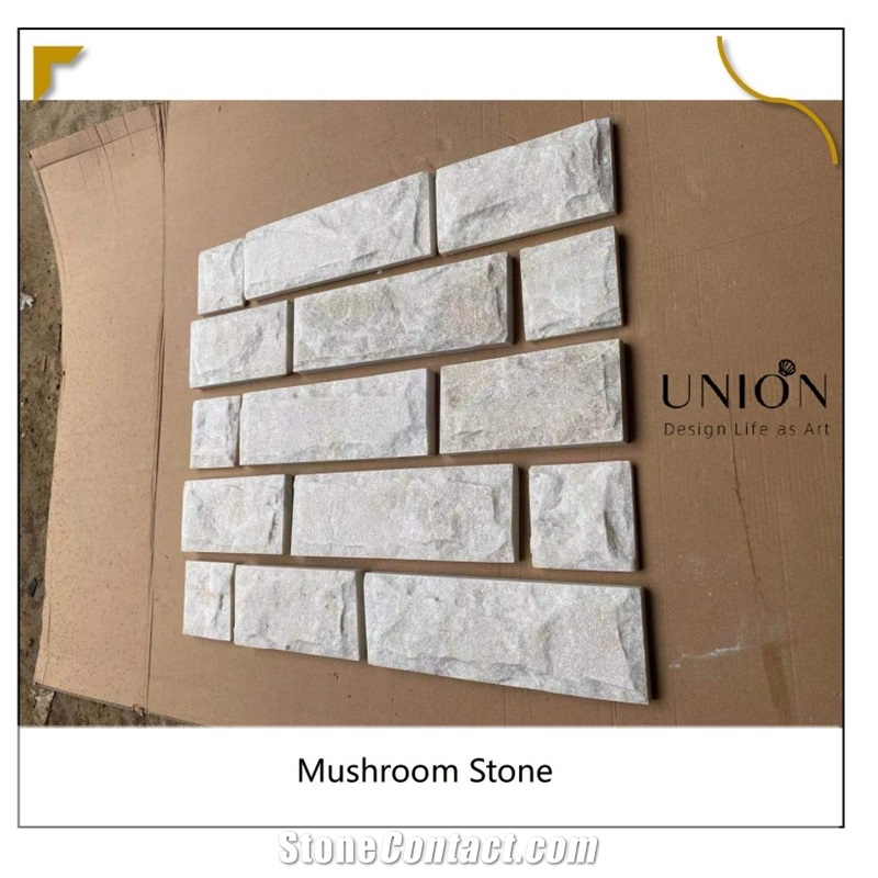Semi White Quartzite Mushroom Stone For Wall Decoration