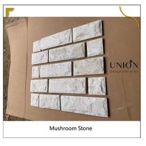 Semi White Quartzite Mushroom Stone For Wall Decoration