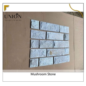 Split Surface Golden Vein Quartzite Mushroom Stone Tiles