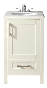 Bath Vanity in Soft White with White Engineered Marble Top