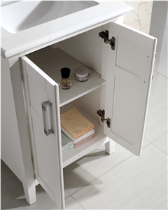 Bath Vanity with White Engineered Quartz Marble Top