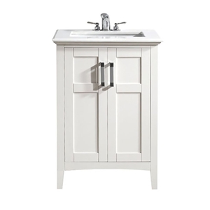 Bath Vanity with White Engineered Quartz Marble Top