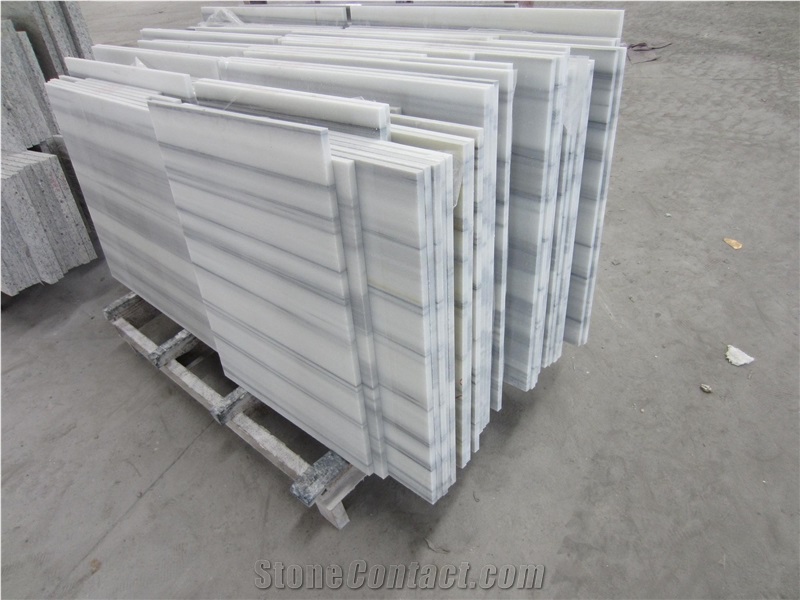 Marmara Equator White Marble Slabs Olympic Grey Marble Tiles