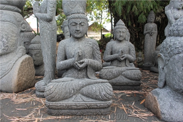 Budha, Stones Grey Basalt Sculpture & Statue