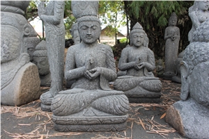 Budha, Stones Grey Basalt Sculpture & Statue