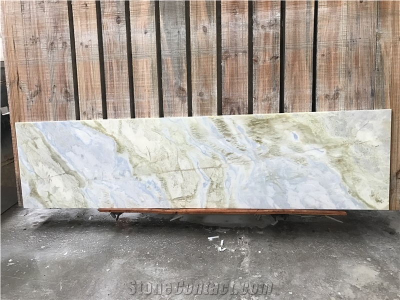 Imperial Jade Marble Golden Blue Onyx Tile Indoor Stone