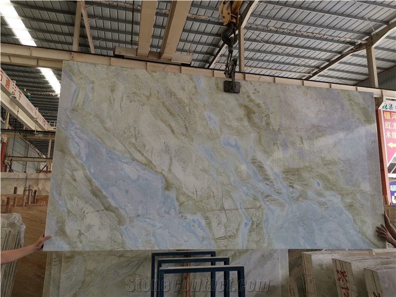 Top Quality Polished Slab Blue Jade Stone Marble