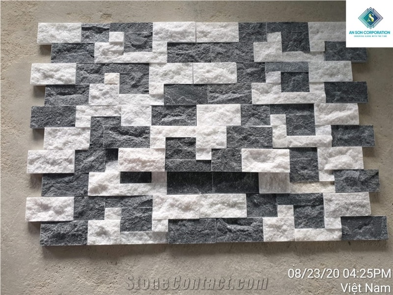 Black And White Marble Combination Z Type Wall Panel