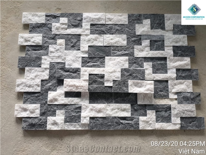 Black And White Marble Combination Z Type Wall Panel