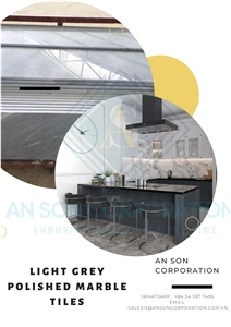LIGHT GRAY POLISHED MARBLE TILE  Of An Son Corporation Brand