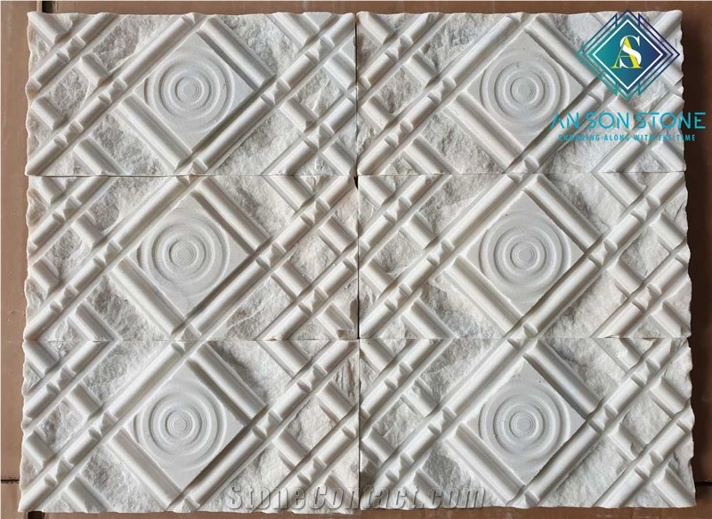 Semi White Marble Wall Panel New Design