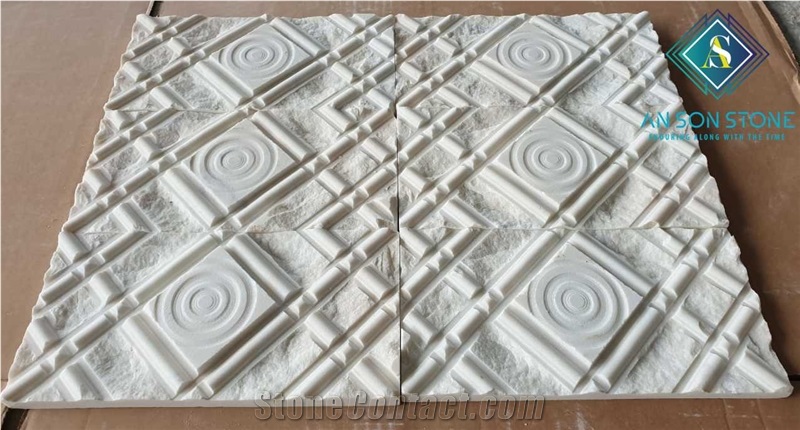 Semi White Marble Wall Panel New Design