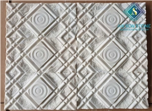 Semi White Marble Wall Panel New Design
