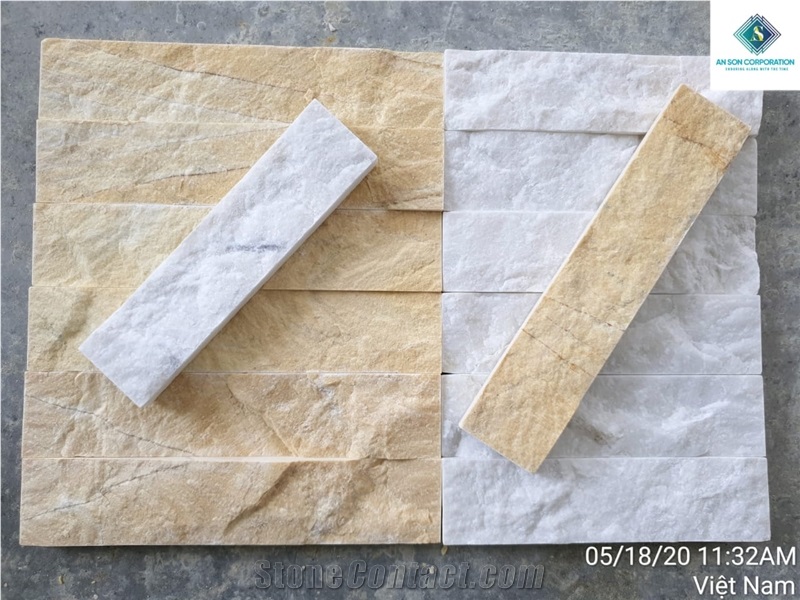Yellow And White Split Face Wall Panel 