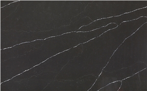 Black High Quality Artificial Quartz Slabs Noir Marquino