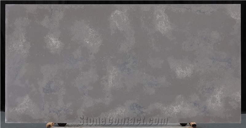 Cement Concrete Looking Quartz Slabs Leather Finish Nano Pro
