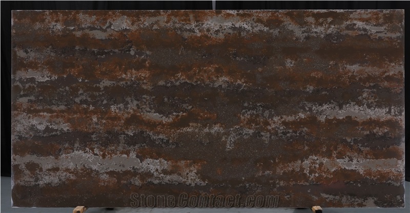 Iron Steel Mental Looking Quartz Slabs Iron Looking