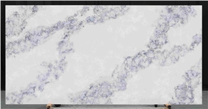 Super Translucent Quartz Stone Slab White Blue High Quality