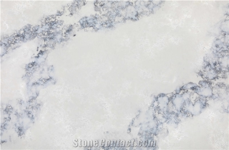 Super Translucent Quartz Stone Slab White Blue High Quality