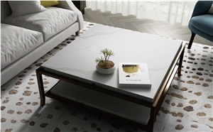 Artificial Stone Slabs Calacatta White Quartz For Countertop