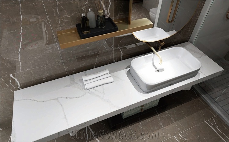 Artificial White Quartz Stone Marble Slabs 