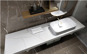 Artificial White Quartz Stone Marble Slabs 