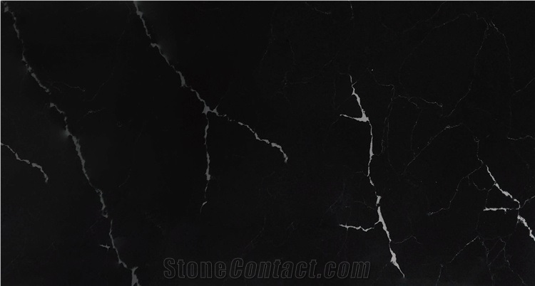 Calacatta Black Quartz Stone Livingroom Table Top
