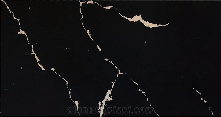 Calacatta Black Quartz Stone Livingroom Table Top