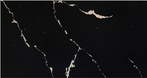 Calacatta Black Quartz Stone Livingroom Table Top