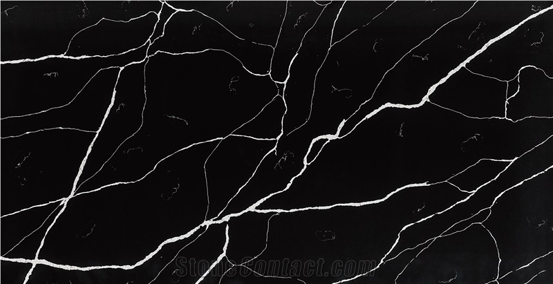 Calacatta Black Quartz Stone Livingroom Table Top