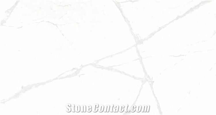 White Quartz Engineered Stone Island Kitchen Countertop